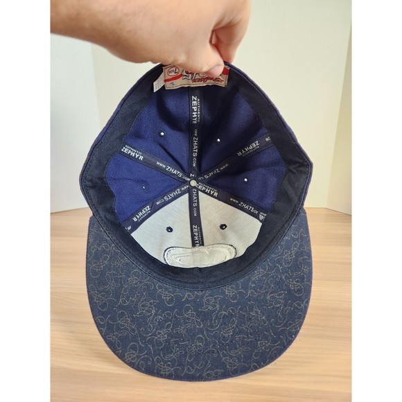 Zephyr 32/5 Penn State Baseball Hat Men's 7 3/8 Blue Fitted Nitty Lions All Over - Picture 7 of 9